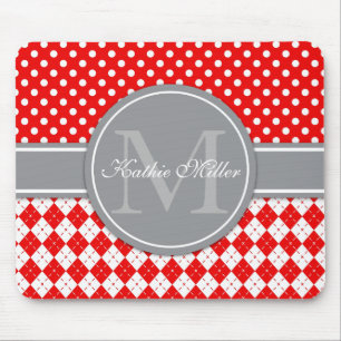 Tapis De Souris Jacquard personnalisé Polkadot de nom et de