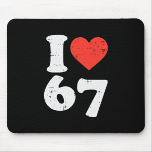 Tapis De Souris J'adore 67 Drôle 6 7 Déguisement Meme Six Sept Enf