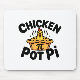 Tapis De Souris J'adore la tarte au poulet Pi Math Food Pun