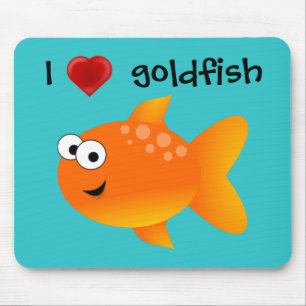 Tapis De Souris J'adore les poissons rouges