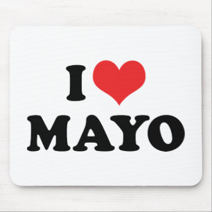 Tapis De Souris J'adore Mayo au Coeur - Amateur de Mayonnaise