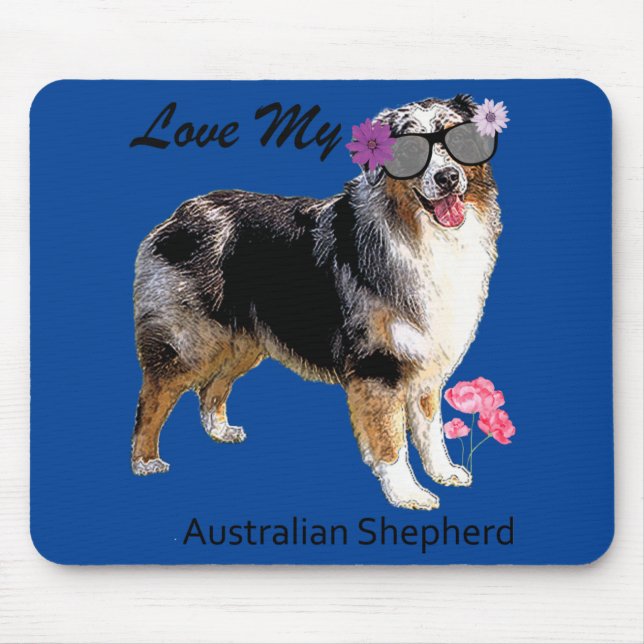 Tapis De Souris J'adore Mon Aussie (Devant)