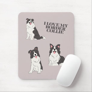 Tapis de souris J'adore mon Border Collie