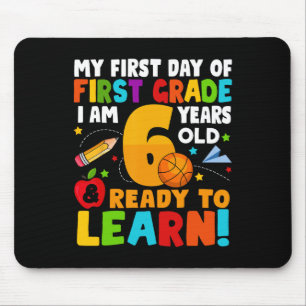 Tapis De Souris J'ai 6 ans prêt à apprendre mon retour à l'école 1