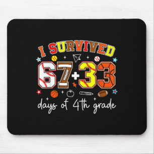 Tapis De Souris J'ai survécu 67+33 jours de baseball football de 4