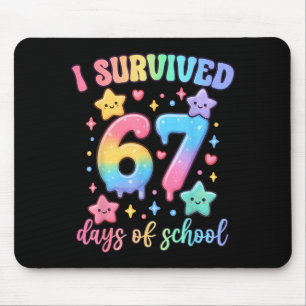 Tapis De Souris J'ai survécu 67 jours d'école enseignants élèves s