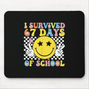 Tapis De Souris J'ai survécu 67 jours d'école Six Sept Mème pour m