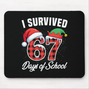Tapis De Souris J'ai survécu 67 jours d'école Six Sept Professeur 