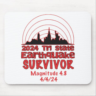 Tapis De Souris J'ai survécu au tremblement de terre de NYC Tri St