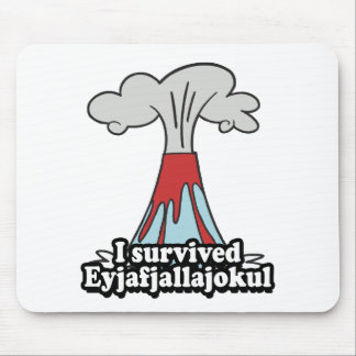 Tapis De Souris J'ai survécu au volcan d'Eyjafjallajokul