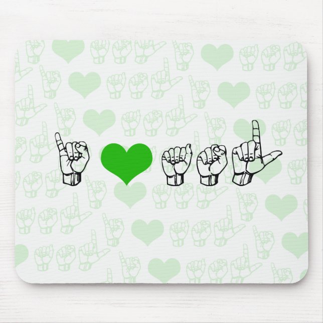 Tapis De Souris J'aime ASL Mousepad (Devant)