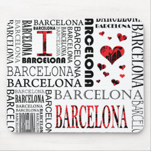 Tapis De Souris J'aime Barcelone Mousepad
