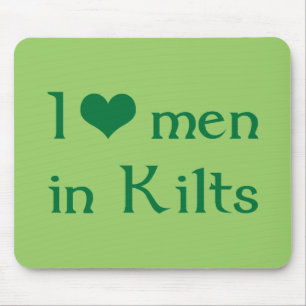 Tapis De Souris J'aime des hommes dans des kilts