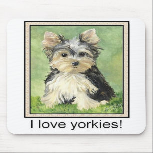 Tapis De Souris J'aime des yorkies Mousepad
