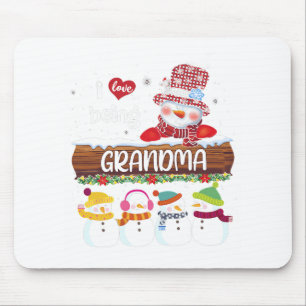 Tapis De Souris J'Aime Être Grand-Mère Snowman Noël Famille