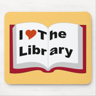 Tapis De Souris J'aime la bibliothèque