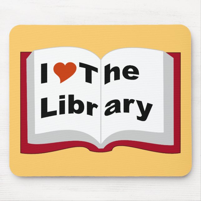 Tapis De Souris J'aime la bibliothèque (Devant)