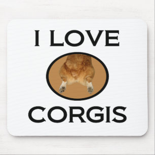 Tapis De Souris J'aime le bout de corgi de Corgis