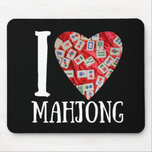 Tapis De Souris J'aime le mahjong   Funny mahjong