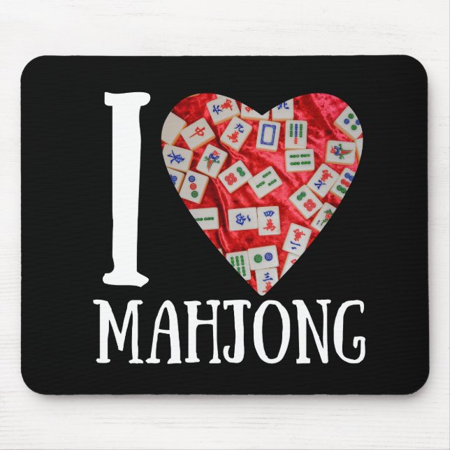 Tapis De Souris J'aime le mahjong | Funny mahjong (Devant)