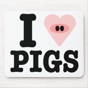 Tapis De Souris j'aime le mousepad de porcs