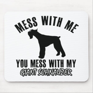 Tapis De Souris J'aime le schnauzer géant