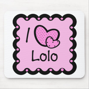 Tapis De Souris J'aime le T-shirt mignon de Lolo
