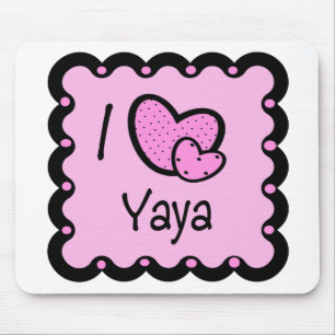Tapis De Souris J'aime le T-shirt mignon de YaYa