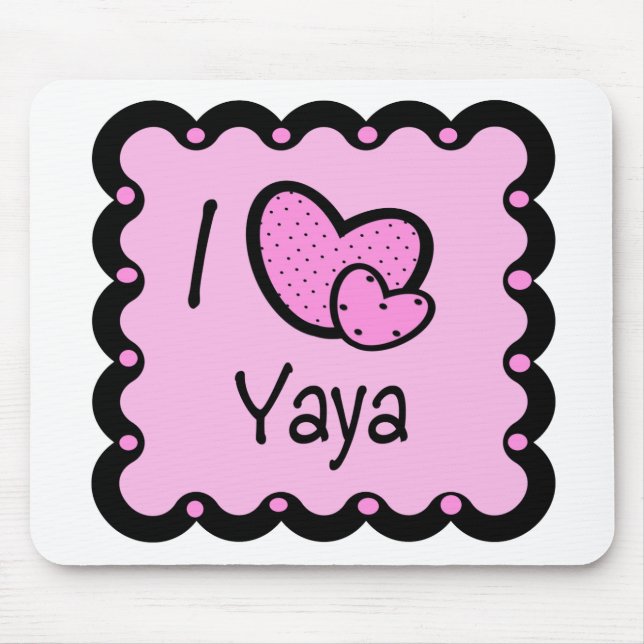 Tapis De Souris J'aime le T-shirt mignon de YaYa (Devant)