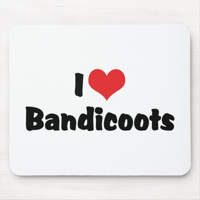 Tapis De Souris J'aime les bandicoots du coeur (Devant)