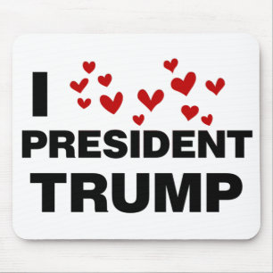 Tapis De Souris J'aime les coeurs du président Trump