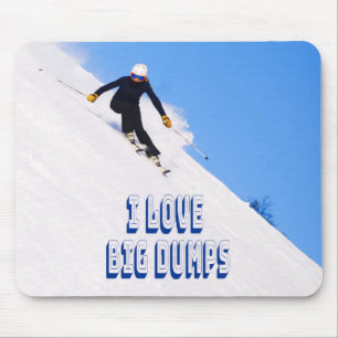 Tapis De Souris J'Aime Les Grosses Bandes Neige Ski À La Descente