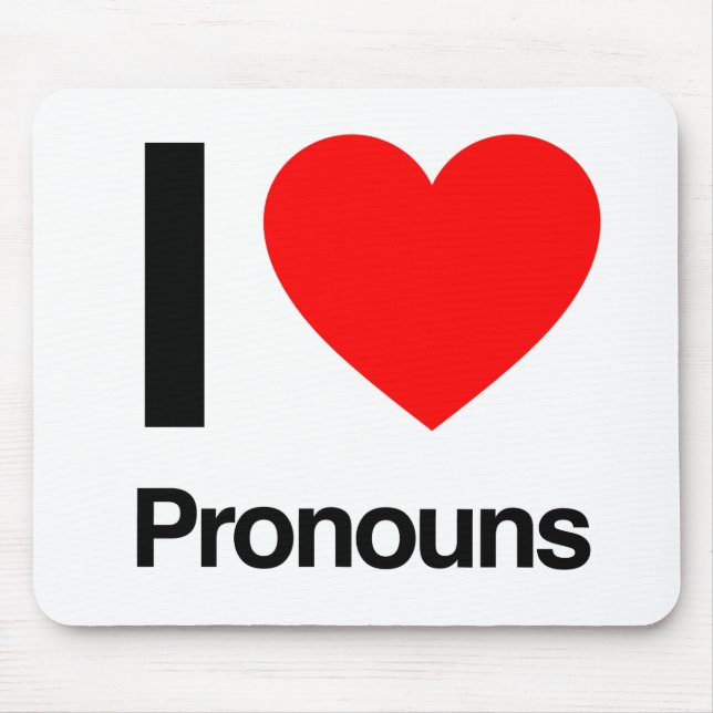 Tapis De Souris j'aime les pronoms (Devant)