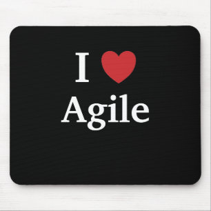 Tapis De Souris J'aime l'idée agile de cadeau de chef de projet d