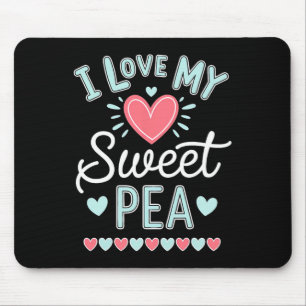 Tapis De Souris J'aime ma douce pois mignonne Fête des mères