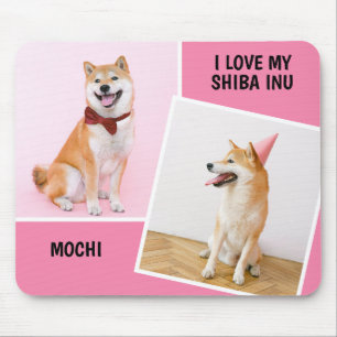 Tapis De Souris J'Aime Ma Shiba Inu Deux Photo