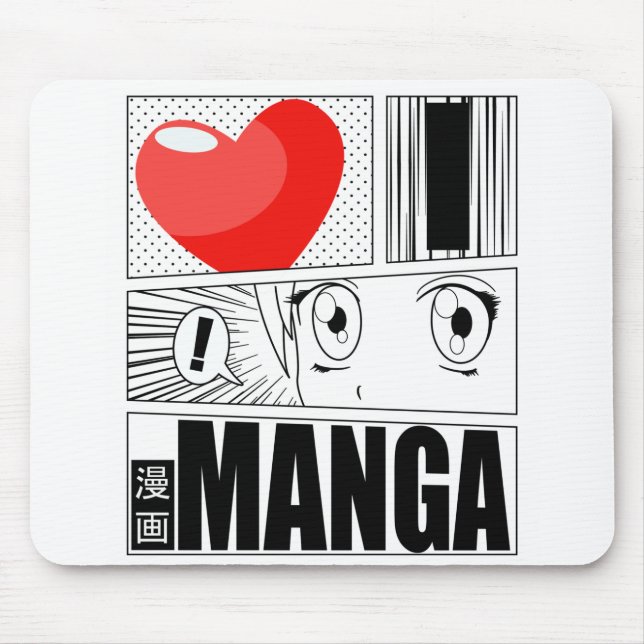 TAPIS DE SOURIS J'AIME MANGA (Devant)