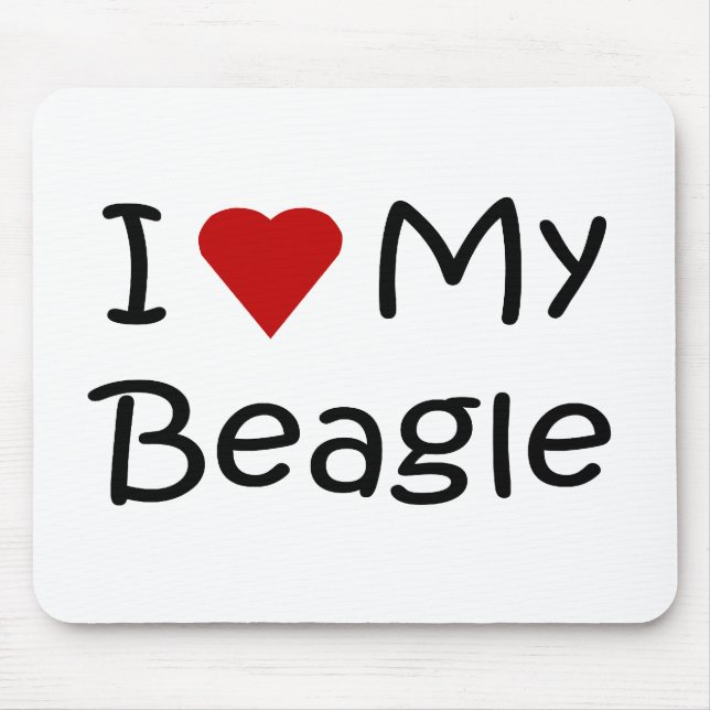 Tapis De Souris J'aime mes Amoureux de les chiens Beagles cadeaux  (Devant)