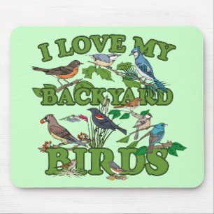 Tapis De Souris J'aime mes oiseaux de jardin