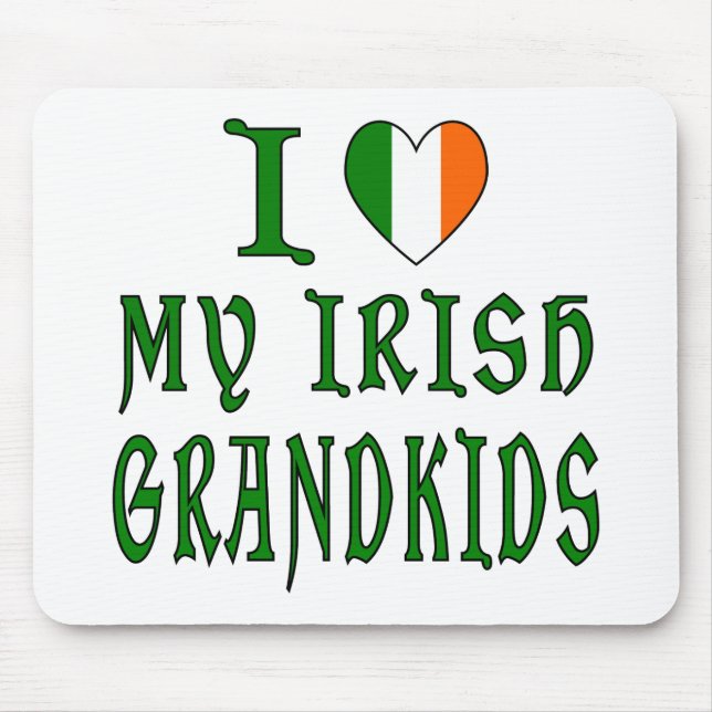 Tapis De Souris J'aime mes petits-enfants irlandais (Devant)