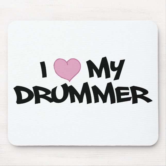 Tapis De Souris J'aime mon batteur (Devant)