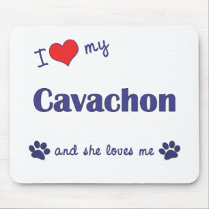 Tapis De Souris J'aime mon Cavachon (le chien femelle)