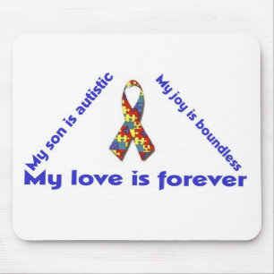 Tapis De Souris J'aime mon enfant autiste - conceptions uniques de