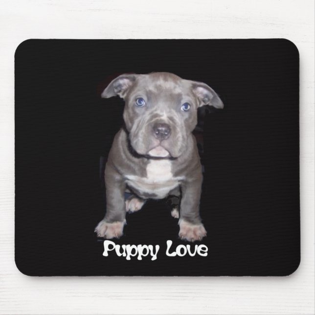 Tapis De Souris J'Aime Mon Pit Bull Mousepad (Devant)