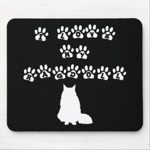 Tapis De Souris J'aime mon Ragdoll--Texte blanc