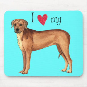 Tapis De Souris J'aime mon Rhodesian Ridgeback