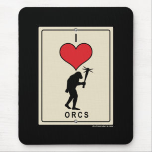 Tapis De Souris J'aime Orcs