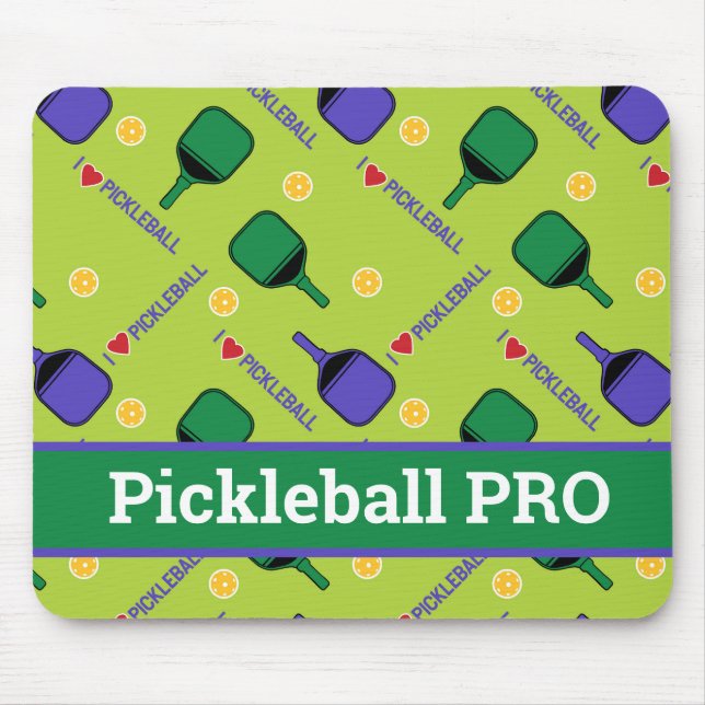 Tapis De Souris J'aime Pickleball green Pouse Pad (Devant)
