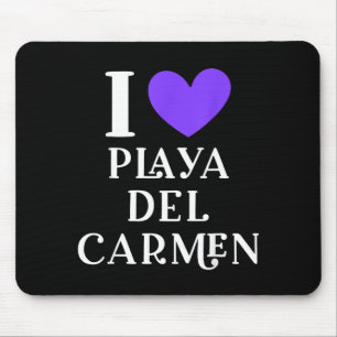 Tapis De Souris J'aime Playa Del Carmen Mexique Vacances _1