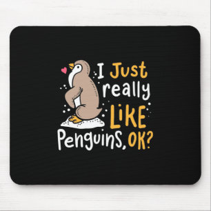 Tapis De Souris J'Aime Vraiment Les Pingouins Ok